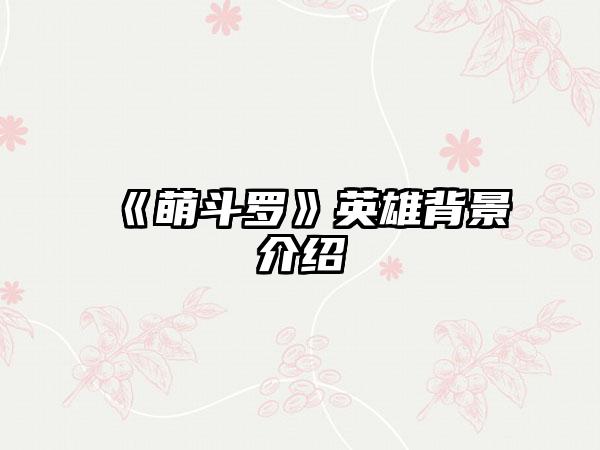 《萌斗罗》英雄背景介绍