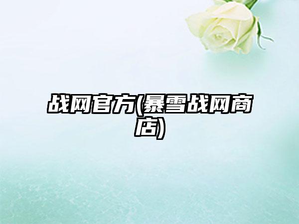 战网官方(暴雪战网商店)