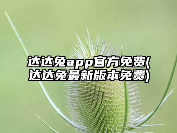 达达兔app官方免费(达达兔最新版本免费)