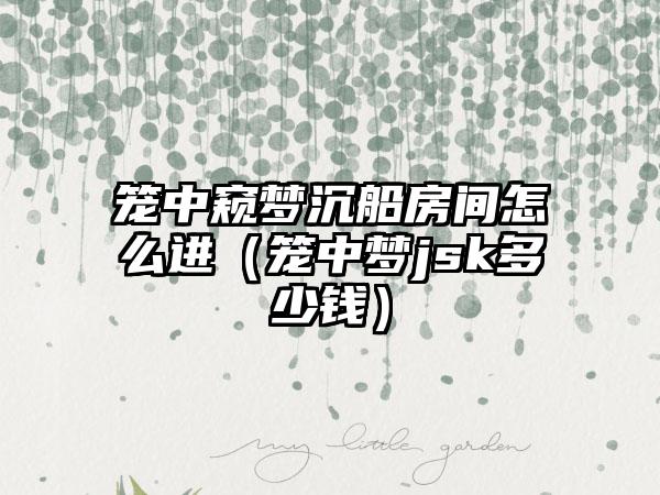 笼中窥梦沉船房间怎么进（笼中梦jsk多少钱）