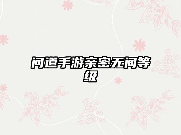 问道手游亲密无间等级