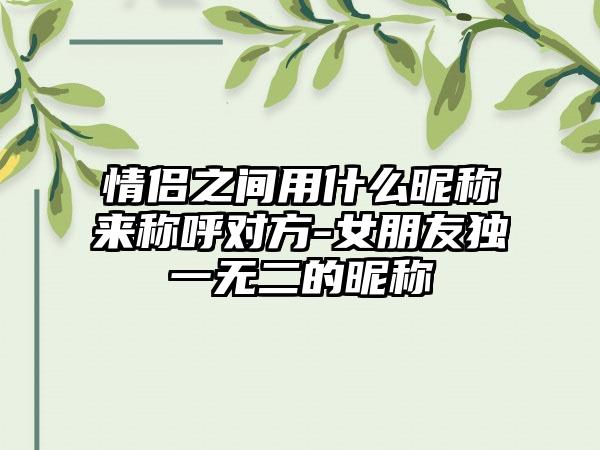 情侣之间用什么昵称来称呼对方-女朋友独一无二的昵称