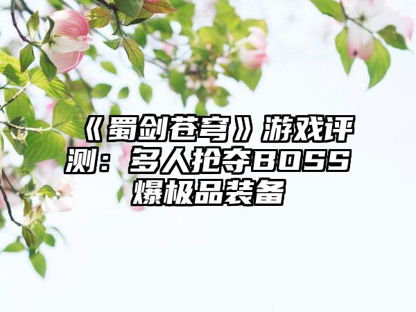 《蜀剑苍穹》游戏评测：多人抢夺BOSS爆极品装备