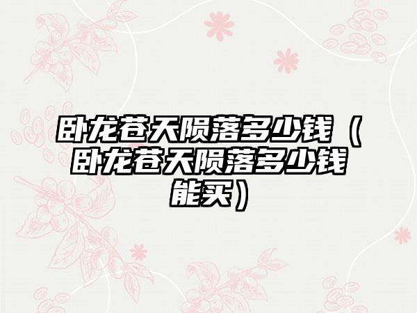 卧龙苍天陨落多少钱（卧龙苍天陨落多少钱能买）