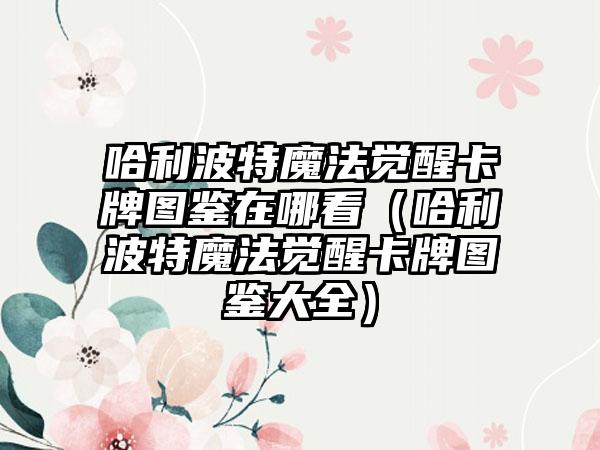 哈利波特魔法觉醒卡牌图鉴在哪看（哈利波特魔法觉醒卡牌图鉴大全）