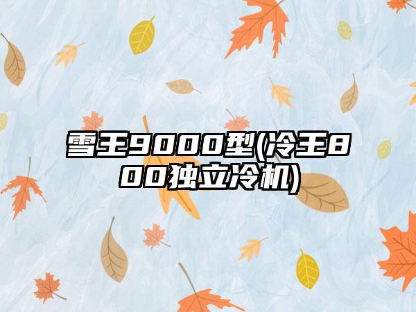 雪王9000型(冷王800独立冷机)