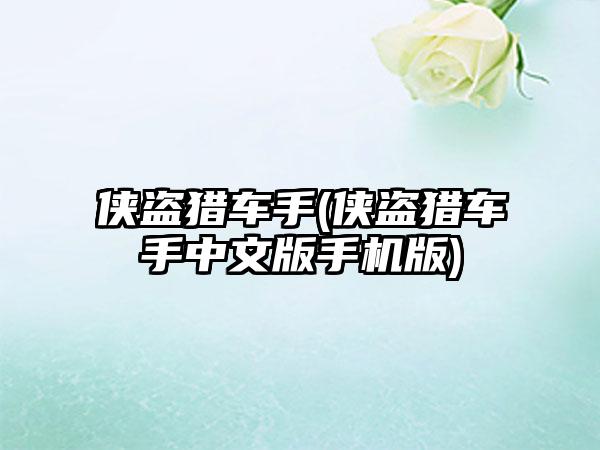 侠盗猎车手(侠盗猎车手中文版手机版)