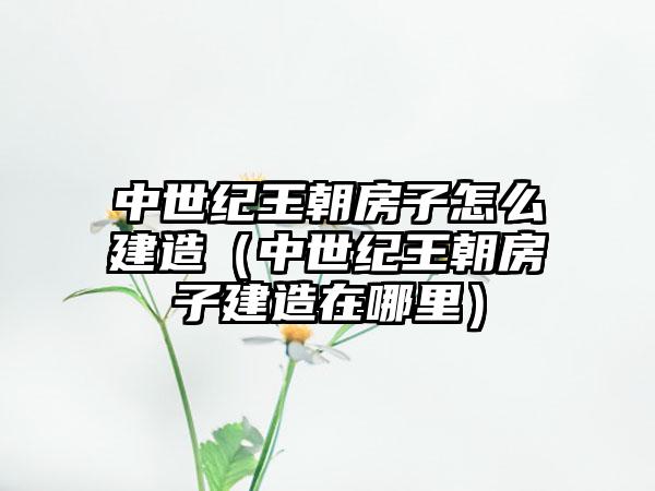 中世纪王朝房子怎么建造（中世纪王朝房子建造在哪里）