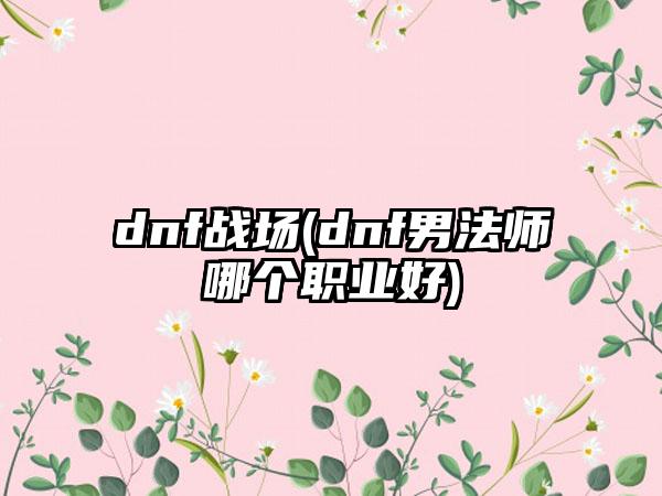dnf战场(dnf男法师哪个职业好)