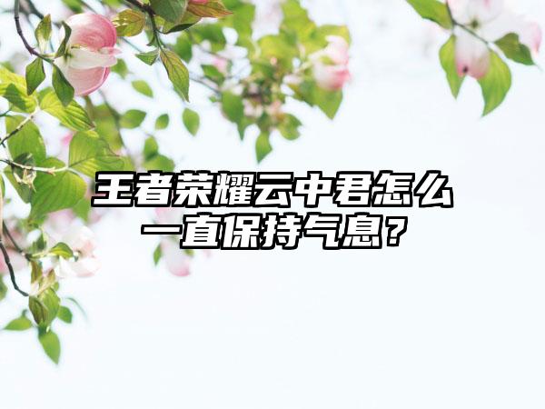 王者荣耀云中君怎么一直保持气息？