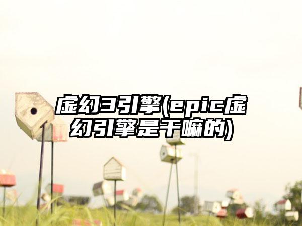 虚幻3引擎(epic虚幻引擎是干嘛的)