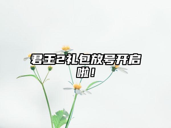 君王2礼包放号开启啦！