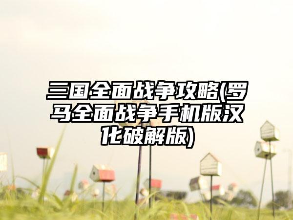三国全面战争攻略(罗马全面战争手机版汉化破解版)