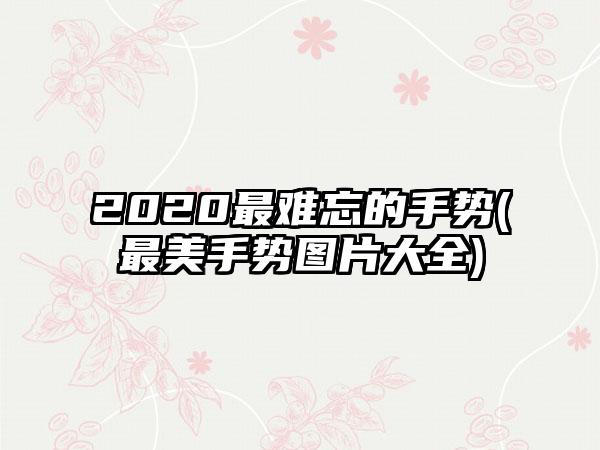 2020最难忘的手势(最美手势图片大全)