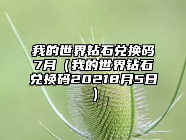 我的世界钻石兑换码7月（我的世界钻石兑换码20218月5日）