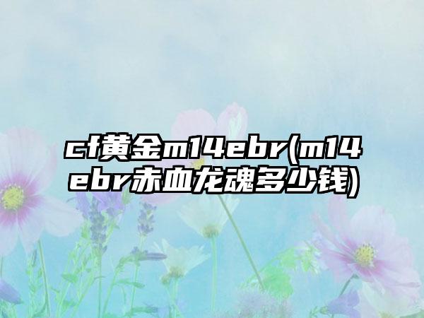 cf黄金m14ebr(m14ebr赤血龙魂多少钱)