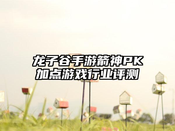龙子谷手游箭神PK加点游戏行业评测