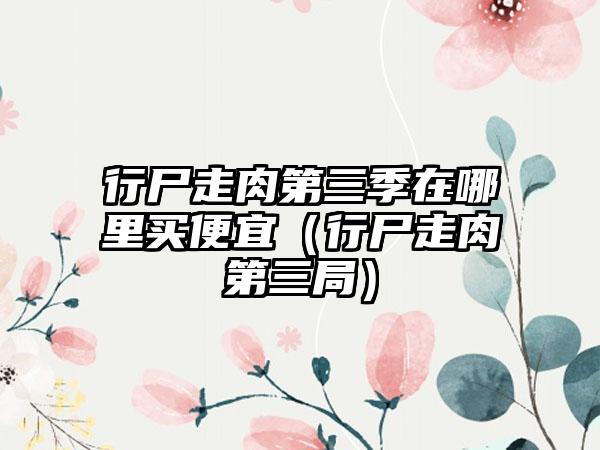 行尸走肉第三季在哪里买便宜（行尸走肉第三局）