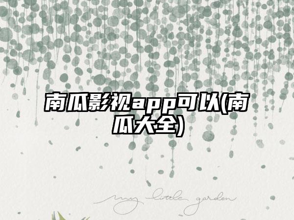 南瓜影视app可以(南瓜大全)