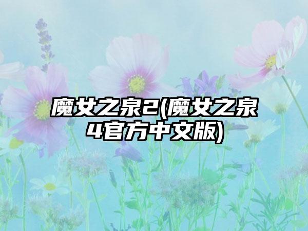 魔女之泉2(魔女之泉4官方中文版)