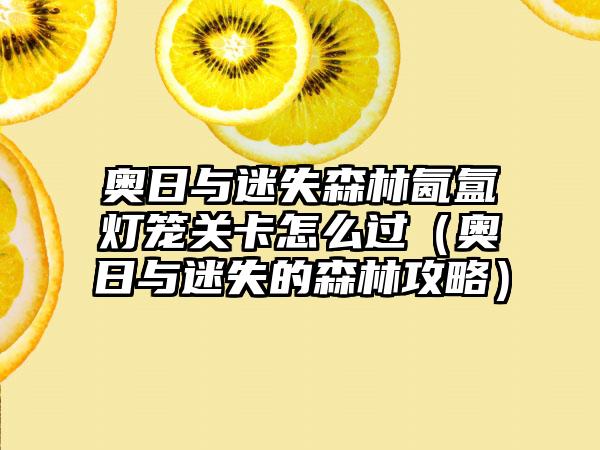 奥日与迷失森林氤氲灯笼关卡怎么过（奥日与迷失的森林攻略）
