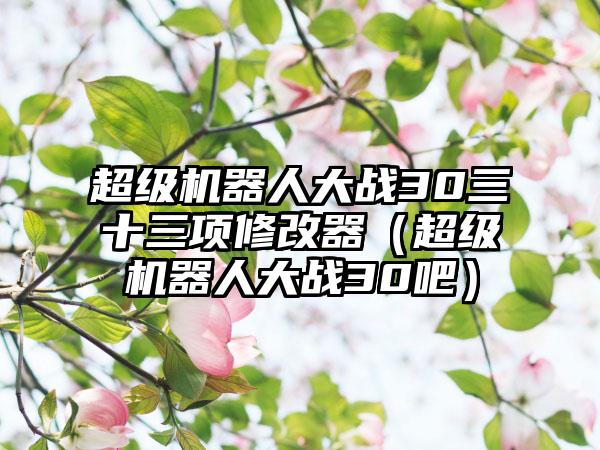 超级机器人大战30三十三项修改器（超级机器人大战30吧）