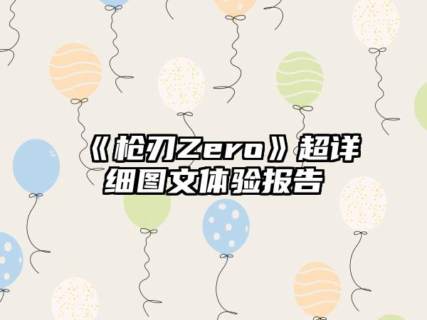 《枪刃Zero》超详细图文体验报告