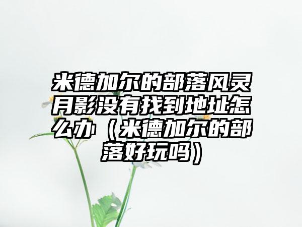 米德加尔的部落风灵月影没有找到地址怎么办（米德加尔的部落好玩吗）