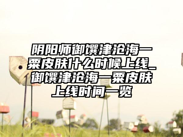 阴阳师御馔津沧海一粟皮肤什么时候上线_御馔津沧海一粟皮肤上线时间一览