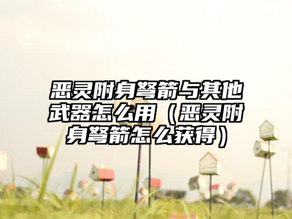 恶灵附身弩箭与其他武器怎么用（恶灵附身弩箭怎么获得）