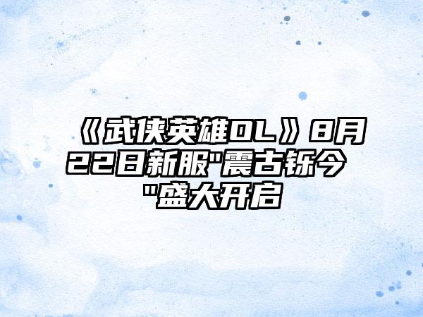 《武侠英雄OL》8月22日新服