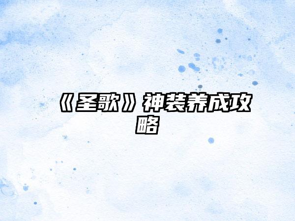 《圣歌》神装养成攻略