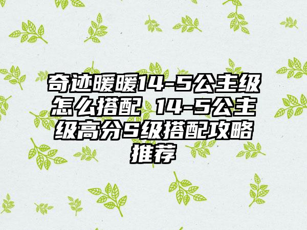 奇迹暖暖14-5公主级怎么搭配 14-5公主级高分S级搭配攻略推荐