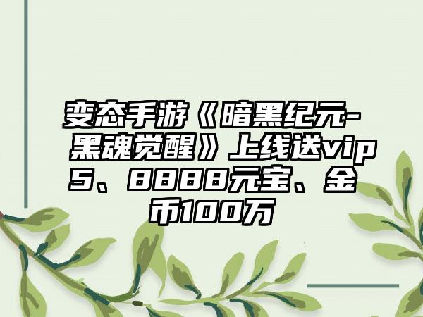 变态手游《暗黑纪元-黑魂觉醒》上线送vip5、8888元宝、金币100万