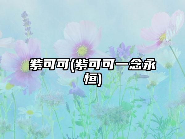 紫可可(紫可可一念永恒)