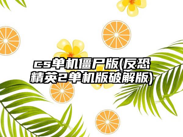cs单机僵尸版(反恐精英2单机版破解版)