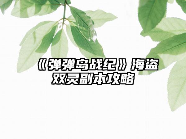 《弹弹岛战纪》海盗双灵副本攻略
