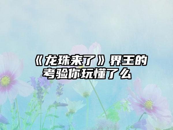 《龙珠来了》界王的考验你玩懂了么