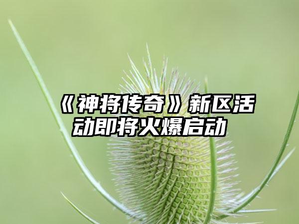 《神将传奇》新区活动即将火爆启动