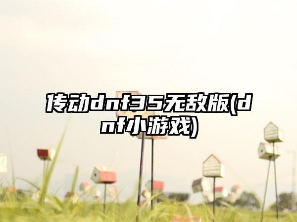 传动dnf35无敌版(dnf小游戏)