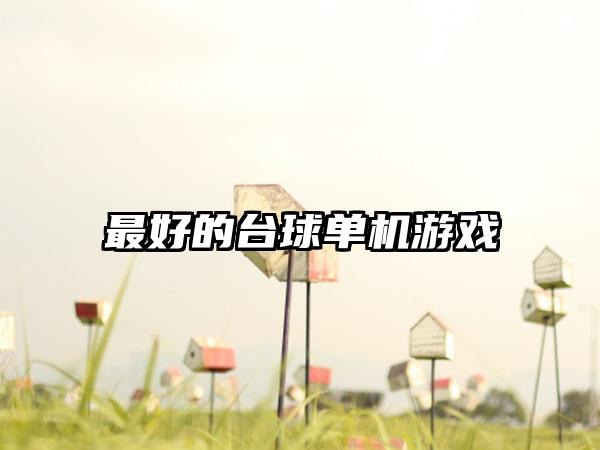 最好的台球单机游戏