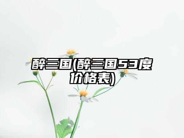 醉三国(醉三国53度价格表)