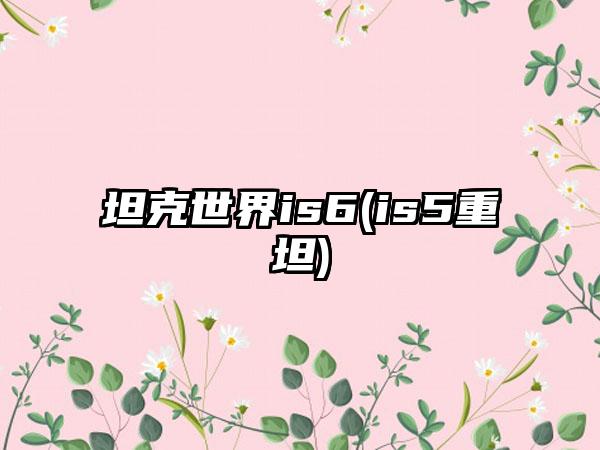 坦克世界is6(is5重坦)