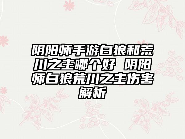 阴阳师手游白狼和荒川之主哪个好 阴阳师白狼荒川之主伤害解析