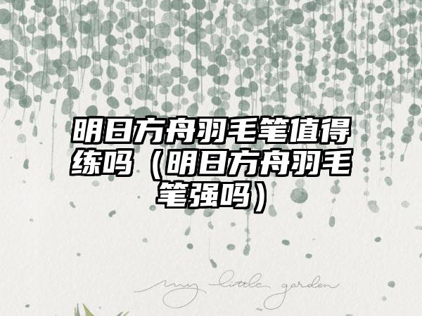 明日方舟羽毛笔值得练吗（明日方舟羽毛笔强吗）