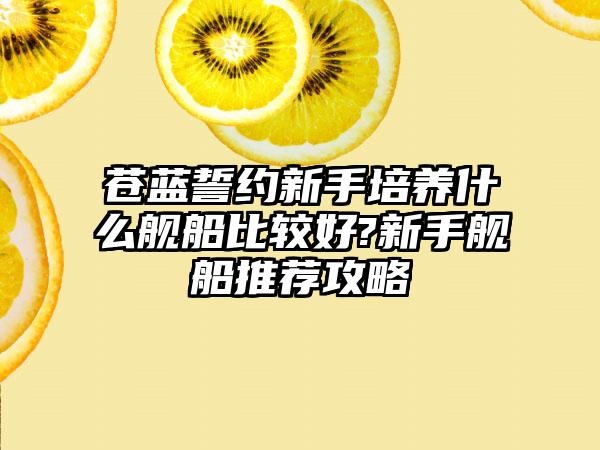 苍蓝誓约新手培养什么舰船比较好?新手舰船推荐攻略