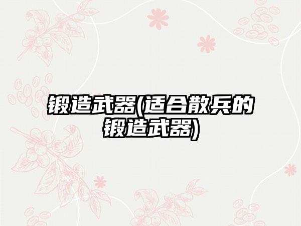 锻造武器(适合散兵的锻造武器)