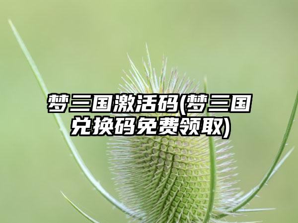 梦三国激活码(梦三国兑换码免费领取)