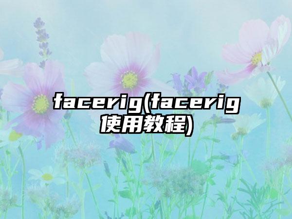 facerig(facerig使用教程)