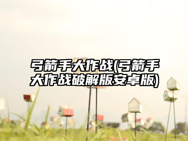 弓箭手大作战(弓箭手大作战破解版安卓版)